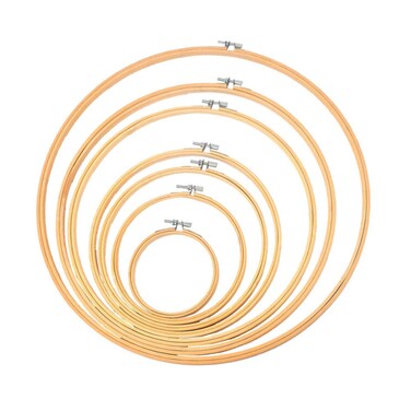 Healifty 6pcs Embroidery Hoops Wooden Cross Stitch Hoop Rings Embroidery Circle Set for Art Craft Sewing