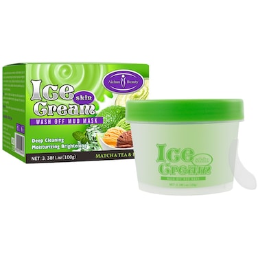 AICHUN BEAUTY Ice Cream Facial Wash Off Mud Mask OilControl Deep Cleaning Moisturizing Exfoliation Blackhead Skin Care 100g 338FL OZ MATCHA TEA  LIME