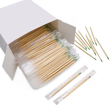 BLUE TOP Wood Bamboo Mint Individually Cello Wrapped Toothpicks 25 Inch Pack 1000High Class Food Picks with flavorBamboo Mint Toothpicks for AppetizersCocktailsFruitsOliveBBQ picks