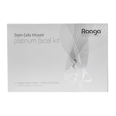 Raaga Professional Platinum Facial Kit 6 Steps  with Facial Cleanser Exfoliator Toner Serum Gel  Peel off Mask  Intense Hydration Reduces Dryness