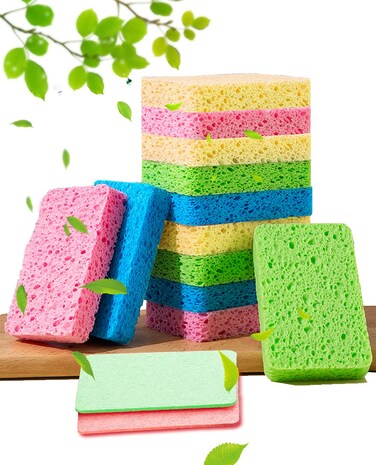 METUUTER 12Count Kitchen Sponges Compressed Cellulose Sponges NonScratch Natural Dish Sponge for Kitchen Bathroom Cars Funny CutOuts DIY for Kids