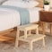 HOUCHICS Wooden Step Stool for Adults Kids Solid Wood Bed Step Stool MultiPurpose 2Step Stool for Kitchen Bed Bathroom with 260lb Load Capacity