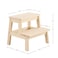 HOUCHICS Wooden Step Stool for Adults Kids Solid Wood Bed Step Stool MultiPurpose 2Step Stool for Kitchen Bed Bathroom with 260lb Load Capacity