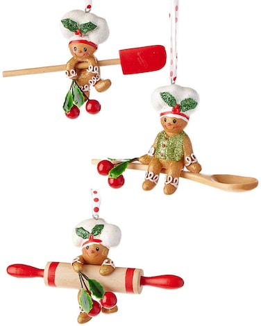 Kurt Adler 4Inch Gingerbread Baking Tool Ornaments