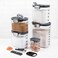 ProKeeper 9 Piece Clear Plastic Airtight Food Flour and Sugar Bakers Kitchen Storage Organization Container Canister Set with Magnetic Accessories