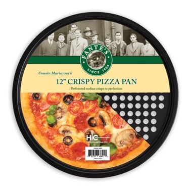 Fantes Perforated Crispy Pizza Pan NonStick Carbon Steel PFOA Free 12Inches The Italian Market Original since 1906