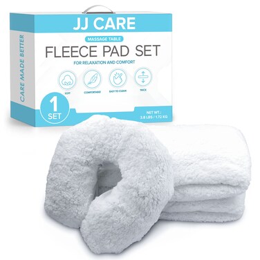 JJ CARE Premium Massage Table Fleece Pad Set  30x72 Massage Table Wool Cover and 16x17 Fleece Massage Face Cover 570gsm Padded Massage Table Cover Fleece Massage Table Cover Fleece Pad Set