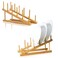 TIEDailyNec 2 PCS Wooden Dish Rack Bamboo Drying Rack Stand Pot Lid Holder Kitchen Cabinet Organizer for Dish Plate Bowl Cup Pot Lid Cutting Board