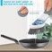 QUTHZZHY 4in1 Dish Cleaning Brush Soap Dispensing Dish Brush Set with 4 Replacement Heads and Storage Holder Kitchen Scrub Brush for Dish Pot Pan Sink Cleaning Grey