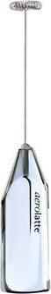 Aerolatte SteamFree Milk Frother PolishedChrome Finish188 Stainless Steel Whisk BPAFree Plastic Housing Batteries Include