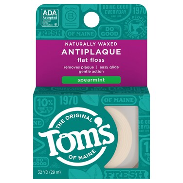 Toms of Maine Floss FlatAnti Plaque Spearmint 32 yd String