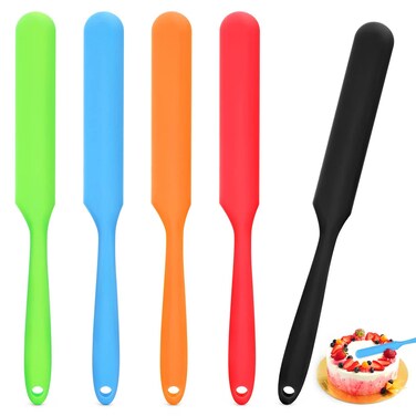 5Pcs Silicone Jar Spatulas  Cake Cream Spatulas Set 98 inch NonStick Heat Resistant Mixing Butter Spatulas Baking Scrapers for Jars Blenders Cooking Stirring 5 Color