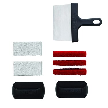 CharGriller 8922 Flat Iron Gas Griddle Cleaning Kit Barbecue Tool Set Black