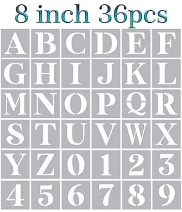 8 inch Large Letter Stencils Alphabet Stencils for Painting on Wood Stencil Letters Numbers Stencils for Wood Wall Signs Porch DIY Crafts