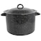 Mirro 775Qt Traditional Vintage Style Black Speckled Enamel Stock Pot with Lid