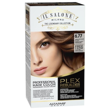 Il Salone Milano Plex Rebuilder Permanent Hair Color Cream  677 Dark Chocolate Blonde Professional Hair Dye Kit for a Natural Gloss  Glaze  Paraffin Paraben and Alcohol Free