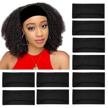RITOPER Black 10 Pack Yoga Workout Headbands for Women and Girls Wide Elastic Thick Head Bands Turban Head Wrap Non Slip No Headache Sweat Bands for Hiking Tennis Cycling Running