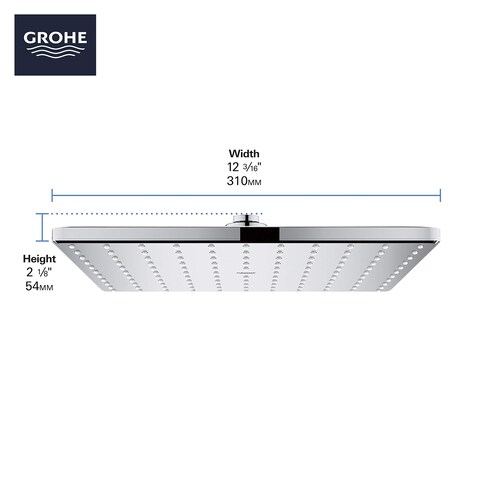 GROHE 26570EN0 Rainshower Mono 310 Cube Shower Head Brushed Nickel InfinityFinish