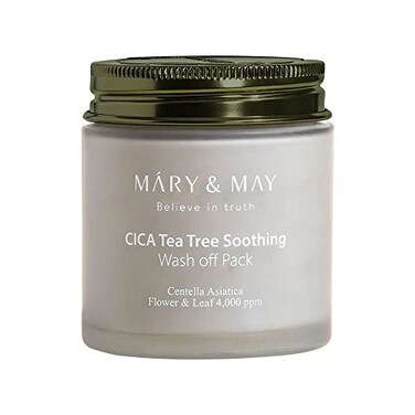 MaryMay Vegan Cica Tea Tree Soothing Wash Off Pack  Natural Centella Clay Mask for Sensitive Skin Relieves Irritation Cleanses Pores and Hydrates 44oz
