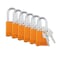Brady Safety Lockout Padlock Sets  6 Pack  Orange  Keyed Alike Safety Lockout Padlocks  2 Keys Per Lock  SDALORG38STKA6
