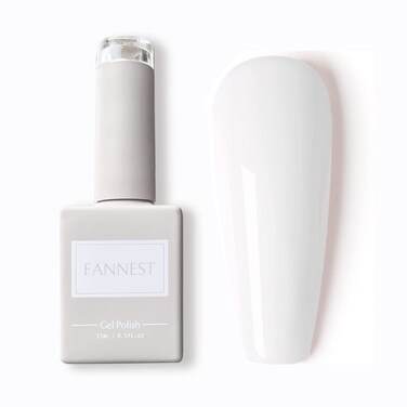 FANNEST Nude Gel Polish15ml Sheer Nude Milky White Clear Gel Polish Soak Off LED UV Salon DIY Home Gel Nail Gift for Women 05OzMilky White