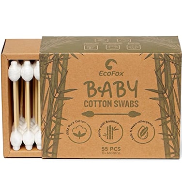 Baby Cotton Swabs 220 Count  Biodegradable  Organic Wooden Cotton Buds  Double Tipped Safety Ear Sticks  100 EcoFriendly  Natural  Perfect for Removing Toddler  Baby Ear Wax