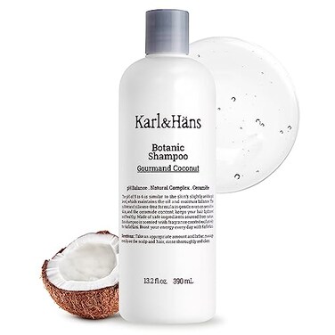 KarlHans Botanic Gourmand Coconut Vegan Shampoo Organic  SulfateFree Moisturizing Nourishing Shampoo with Coconut OilNatural Flower Extracts for Dry and Damaged Hair and Scalp Repair 132 fl oz