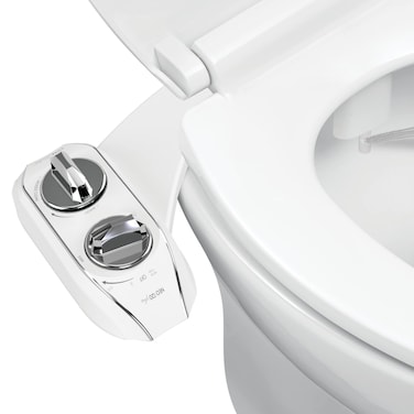 LUXE Bidet NEO 120 Plus  Only Patented Bidet Attachment for Toilet Seat Innovative Hinges to Clean Slidein Easy Install Advanced 360 SelfClean Single Nozzle Rear Wash Chrome