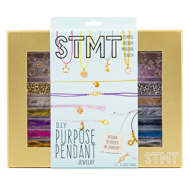 STMT DIY Purpose Bead Kit for JewelryMaking Make Your Own Pendant Necklaces Great for Girls Night  Playdates Custom Jewelry Kit for Kids  Tweens Ages 8 9 10 11