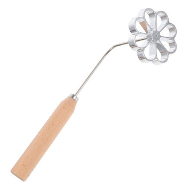 Swedish Rosette Aluminum Waffle with Wooden Handle Creative Cake Printing Frying for Rosette Bunuelos Cookie Flower Pattern