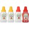 RONRONS 4 Pieces Mini Ketchup Bottles for Bento Box Accessories 25ml Mini Condiment Squeeze Bottles Plastic Sauce Bottles Containers Empty Ketchup and Mustard Syrup Dispenser for Kids Adults
