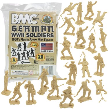BMC Classic MPC German Plastic Army Men  36pc WW2 Soldier Figures  Made in USA