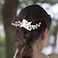 JONKY Silver Wedding Hair Pins Flower Hair Piece Rhinestone Head Pieces Bride Pearl Hair Pin Bridal Hair Accessories for Women and Girls Pack of 1