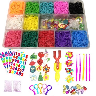 5800 Colorful Loom Bands Set Premium Rubber Bands for Bracelet Making Kit DIY Band Bracelet Mega Refill Kit Girls Gift to Improve Imagination