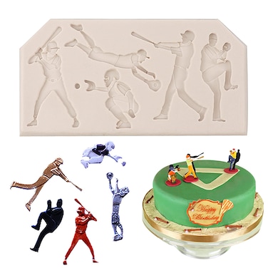 Baseball Fondant Silicone Mold For Cake Decoration Softball Glove Silicone Chocolate Candy Mold Kitchen Baking Tools For Cupcake Toppers DIY Sugar Pastry Decoration Sports Themed Party Soap Favors
