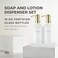MaisoNovo Soap and Lotion Dispenser Set  169 fl oz White Hand Soap Dispenser Glass with Gold Pump Set of 2 and Concrete Tray