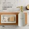MaisoNovo Soap and Lotion Dispenser Set  169 fl oz White Hand Soap Dispenser Glass with Gold Pump Set of 2 and Concrete Tray