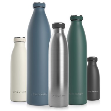 LARS NYSM Stainless Steel Insulated Water Bottle 12oz 17oz 25oz 34oz 51oz  Insulated Thermo Flask for Hot and Cold Beverages  Leakproof Drinking Bottle Stainless Steel 750ml
