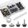 120Pieces Black Stainless Steel Marine Grade Canvas and Upholstery Boat Cover Snap Button Fastener Kit with 2Pcs Setting Tool  40 Sets
