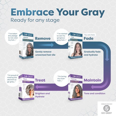 Go Gray Treatment System Fade Clarifying Duo Shampoo  Conditioner Helps Gradually Fade Permanent and SemiPermanent Hair Color