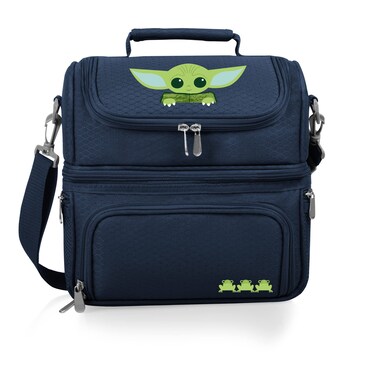 PICNIC TIME Star Wars Mandalorian Grogu Pranzo Lunch Bag Insulated Lunch Box with Utensil Set Lunch Cooler Bag Navy Blue