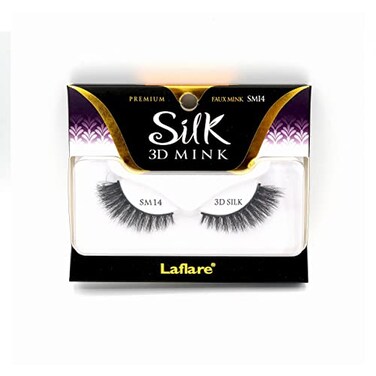 Laflare 3D SILK MINK Premium Faux Mink Eyelashes Cat Eyes Wispy Fluffy Soft as Mink Multilayered False Lashes SM14