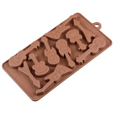 10 grid guitar shape silicone cake mold chocolate ice cube fudge pudding 3D mold DIY baking fondant cake decorating tools