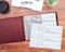 Better Office Products 7 Ring Executive Check Binder with Zipper Pouch Burgundy Textured Cover for 9 x 13 3 Per Page Business Checks 600 Check Capacity Checkbook Holder