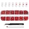 Beadsland Rhinestones for Makeup8 Sizes 2500pcs Red Flatback Rhinestones Eye Gems for Nails Crafts with Tweezers and Wax PencilSiamSS4SS30