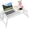 Bed Tray Table with Handles Folding Legs Bamboo Breakfast Food Tray with Media Slot for PlattersLaptop DeskSnackTV Tray Kitchen Serving Tray