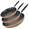 GOTHAM STEEL Copper Cast Frying Pan Set 3 Piece Nonstick Copper Fry Pans 8 10  12 Nonstick Frying Pans Nonstick Skillet Set Omelet Pan Cookware PFOA Free Dishwasher Safe Cool Touch Handle