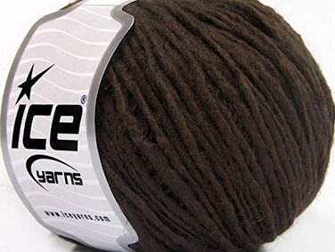 Coffee Brown Wool Cord  Wool Acrylic Blend Yarn 50 Gram 109 Yards