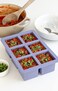 WP Cup Cubes Silicone Freezer Tray with Lid Blue Makes 6 Perfect 1Cup Portions Freeze  Store Soup Broth Sauce Leftovers Dishwasher Safe