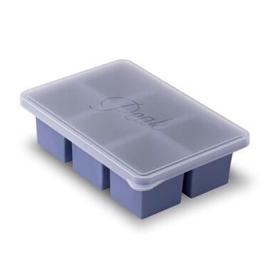 WP Cup Cubes Silicone Freezer Tray with Lid Blue Makes 6 Perfect 1Cup Portions Freeze  Store Soup Broth Sauce Leftovers Dishwasher Safe